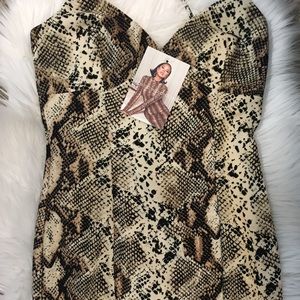 Naked Wardrobe snake print mini dress
